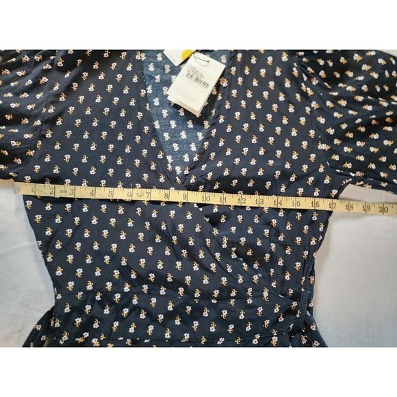 Faithful the Brand Anthropologie Black La Terrace Print Wrap Blouse Shirt Top XS - Picture 12 of 16